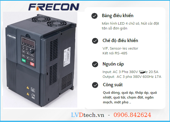 Biến tần FRECON FR500A-4T-030G/037PB