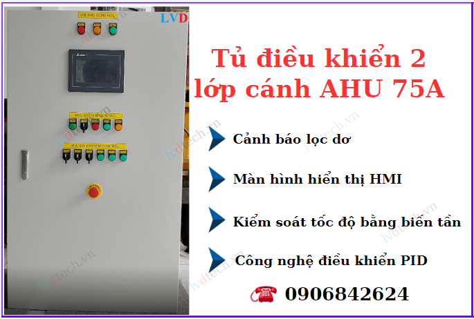 Tủ điện điều khiển AHU 2 lớp cánh công suất 75A