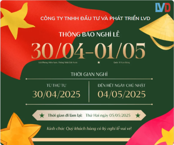 THÔNG BÁO NGHỈ LẾ MỪNG 50 NĂM GIẢI PHÓNG MIỀN NAM-THỐNG NHẤT ĐẤT NƯỚC