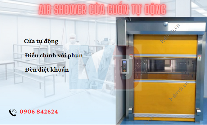 Air shower cửa cuốn tự động cho phòng sạch